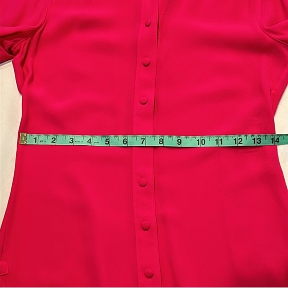 BALENCIAGA | Silk Pink Collared Button Down Cuffed Rounded Split Side Hem size 6 - Picture 9 of 11
